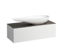 LAUFEN Il Bagno Alessi cajonera, 1 agujero para grifo, encimera de piedra Marrone Naturale, corte a la derecha, 120x50x37cm, para WT bowl H81897 4, H4323250979991, Color: multicolor