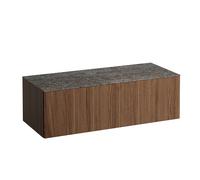 LAUFEN Il Bagno Alessi cajonera, encimera de piedra Marrone Naturale, sin recorte, 120x50x37cm, 1 cajón, H4323000976301, Color: Noce Canaletto
