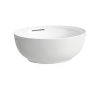 LAUFEN Il Bagno Alessi lavabo bol, con rebosadero, 45x40cm, incl. válvula de desagüe click-clack, H8189764001091, Color: Blanco con LCC