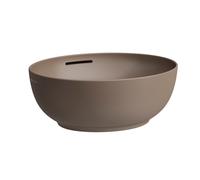 LAUFEN Il Bagno Alessi lavabo bol, con rebosadero, 45x40cm, incl. válvula de desagüe click-clack, H8189761881091, Color: Café mate