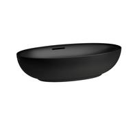 LAUFEN Il Bagno Alessi lavabo bol, con rebosadero, 70x40cm, incl. válvula de desagüe click-clack, H8189787161091, Color: Negro Mate