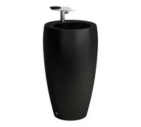 Laufen Il Bagno Alessi - Lavabo independiente 53x90x53 cm, agujero para grifo, negro mate H8119727161041