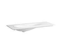 LAUFEN Il Bagno Alessi Lavabo sobre encimera, 1 agujero para grifo, sin rebosadero, con válvula de desagüe, 120x50cm, H8179794001111, Color: Blanco con LCC