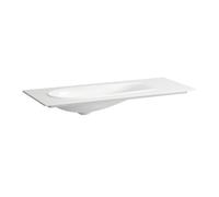 LAUFEN Il Bagno Alessi lavabo sobre encimera, sin agujero para grifo, sin rebosadero, con válvula de desagüe, 120x50cm, H8179797571121, Color: Blanco Mate