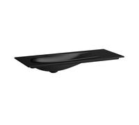 LAUFEN Il Bagno Alessi lavabo sobre encimera, sin agujero para grifo, sin rebosadero, con válvula de desagüe, 120x50cm, H8179797161121, Color: Negro Mate