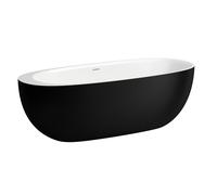 LAUFEN ILBAGNOALESSI Bañera, independiente, material mineral fundido, 1850x800x440mm, H2209720650001, Color: negro por fuera, blanco por dentro