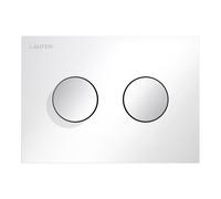 LAUFEN INEO Placa de accionamiento ranurada, para elemento de WC, accionamiento de doble descarga, H9001171930001, Color: Blanco brillante con botones cromados