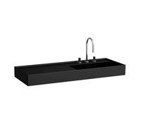 Laufen Kartell - Lavabo 120x46 cm, sin rebosadero, agujero para grifo, negro mate H8133337161111