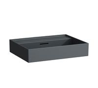 LAUFEN Kartell lavabo bajo encimera, sin agujero para grifo, con rebosadero, 600x460mm, H8103337581091, Color: Grafito mate
