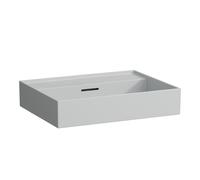 LAUFEN Kartell lavabo bajo encimera, sin agujero para grifo, con rebosadero, 600x460mm, H8103337591091, Color: Gris mate
