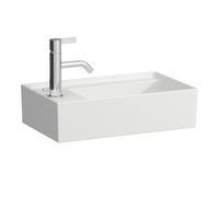 LAUFEN Kartell lavabo con enjuague manual, grifería a la izquierda, encastrado, sin agujero para grifo, sin rebosadero, 460x280mm, H8153357571121, Color: Nieve (blanco mate)