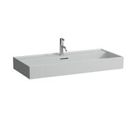 LAUFEN Kartell Lavabo sobre encimera, 3 agujeros para grifo, con rebosadero, 1000x460mm, H8163377591081, Color: Gris mate