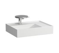 LAUFEN Kartell Lavabo sobre encimera, repisa derecha, 1 agujero para grifo, sin rebosadero, 600x460mm, H8183347571111, Color: Blanco Mate