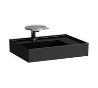 LAUFEN Kartell Lavabo sobre encimera, repisa derecha, 1 agujero para grifo, sin rebosadero, 600x460mm, H8183340201111, Color: Negro brillante