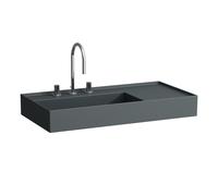 LAUFEN Kartell Lavabo sobre encimera, repisa derecha, 1 agujero para grifo, sin rebosadero, 900x460mm, H8183387581111, Color: Grafito mate