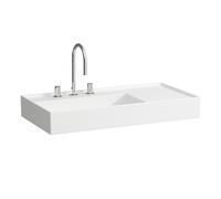 LAUFEN Kartell lavabo sobre encimera, repisa derecha, 3 agujeros para grifo, sin rebosadero, 900x460mm, H8183380001581, Color: Blanco