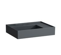 LAUFEN Kartell Lavabo sobre encimera, repisa derecha, sin agujero para grifo, sin rebosadero, 600x460mm, H8183347581121, Color: Grafito mate