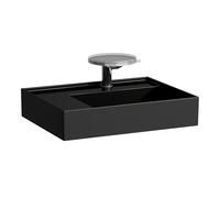 LAUFEN Kartell Lavabo sobre encimera, repisa izquierda, 1 agujero para grifo, sin rebosadero, 600x460mm, H8183350201111, Color: Negro brillante