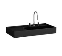 LAUFEN Kartell lavabo sobre encimera, repisa izquierda, 3 agujeros para grifo, sin rebosadero, 900x460mm, H8183397161581, Color: Negro Mate