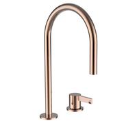 LAUFEN Kartell Mezclador de lavabo de 2 agujeros, caño giratorio, sin válvula de desagüe, proyección 166 mm, H3113320822201, Color: Oro rosa