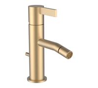 LAUFEN Kartell Mezclador monomando para bidé, sin válvula de desagüe, con barra de tracción, proyección 110mm, 0, H3413310831031, Color: Oro pálido mate
