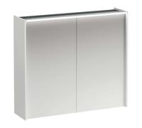 Laufen Lani - Armario con espejo e iluminación LED, 71x82x21 cm, 2 puertas, blanco mate H4037621122601