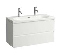 Laufen Lani - Mueble de lavabo, 98x45x52 cm, 2 cajones, blanco brillante H4035621122611