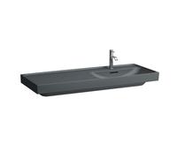 LAUFEN Lavabo Meda, empotrable, repisa izquierda, 1200x460mm, sin agujero para grifo, sin rebosadero, H8171197581121, Color: Grafito mate