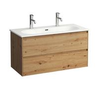Laufen Lua - Armario con lavabo, 51x97x44 cm, 2 cajones, roble H8600882671071