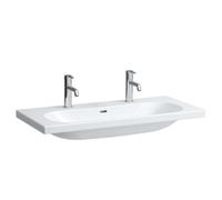 Laufen Lua - Lavabo doble de mueble 46x100 cm, con rebosadero, 2 orificios para grifo, blanco H8100890001071