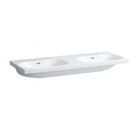 Laufen Lua - Lavabo doble para mueble 46x120 cm, con rebosadero, sin orificios para grifo, LCC, blanco H8140814001091