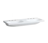 Laufen Lua - Lavabo doble para mueble 46x120 cm, sin rebosadero, orificios para grifo, blanco H8140810001581