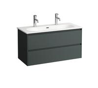 LAUFEN LUA Set Lani juego completo, lavabo 2 agujeros para grifo incl. mueble bajo para lavabo, 1000x515x440mm, H8600882661071, Color: Gris de tráfico