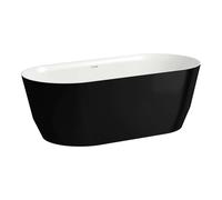 Laufen Pro - Bañera 165x75 cm, negro brillante/blanco H2399520640001