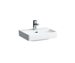 LAUFEN PRO S Lavamanos sobre encimera, 1 agujero para grifo, sin rebosadero, US pulido, 450x340mm, H816961A001561, Color: Blanco con LCC Activo