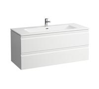 LAUFEN Pro S Set 1200, lavabo, 1 agujero para grifo, rebosadero, incl. mueble bajo lavabo, 2 cajones, 1200x500mm, H8619674751041, Color: Blanco brillante