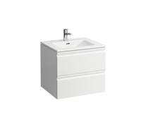 LAUFEN Pro S Set 600, lavabo, 1 agujero para grifo, rebosadero, incl. mueble bajo lavabo, 2 cajones, 600x500mm, H8619614751041, Color: Blanco brillante