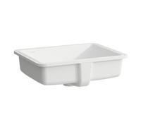 LAUFEN Savoy lavabo encastrado, instalación desde abajo, sin agujero para grifo, con rebosadero, parte inferior pulida, rectangular, 500x395mm, H8189487571091, Color: Blanco Mate