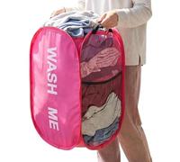 Laundry Hamper - Space Saving Waterproof Washing Barrel, Standalone Dirty Garment Hamper, Tall Lightweight Apartment Linens Pail | Portable Aluminum Ring Carrying Basket For College Bathroom Bedroom R