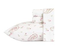 Laura Ashley 220484 Bristol Paisley Juego de sábanas de algodón, Rosa, Matrimonio
