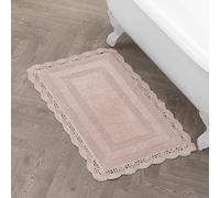 Laura Ashley - Alfombra de baño (algodón, 24 x 40 cm), Color Blanco, Blush, 24x40 in.