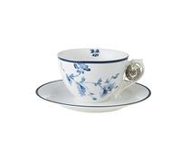 Laura Ashley Cappuccino - Taza y platillo, Color Rosa