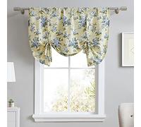 Laura Ashley - Cenefa Superior de algodón, Elegante y Ligero Tratamiento de Ventana para decoración del hogar (Amarillo Cassidy, 50 x 25 Pulgadas)