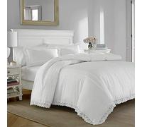 Laura Ashley | Colección Annabella edredón - Ropa de Cama Ultra Suave y Ligera, Elegante diseño Delicado con Fundas a Juego, Algodón, Blanco, Matrimonio