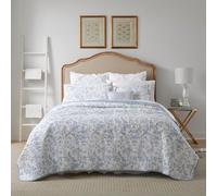 Laura Ashley Home - Colección Amberley - Lujoso Juego de edredón ultrasuave, cómodo y Elegante, Temporadas, Queen, Azul SPA