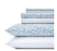 Laura Ashley Home - Colección de percal de 6 Piezas, Tejido de percal de 100% algodón, Fresco y Transpirable, tamaño Queen, Jaynie Winter Green