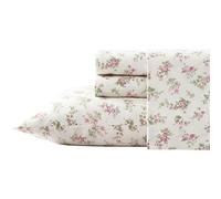 Laura Ashley Home Collection - Juego de sábanas de Franela de algodón Ultra Suave, Acogedor, Ligero, Antiarrugas, antidecoloración, Resistente a Las Manchas e hipoalergénico, matrimonial, Rosa Audrey