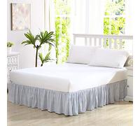 Laura Ashley Home - Falda de Cama con Volantes de algodón, decoración Ligera para el hogar con Estilo clásico (Azul, matrimonial)