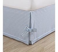Laura Ashley Home Faldón de Cama de algodón con Volantes, Ligero y Estilo clásico, Hedy Blue, King