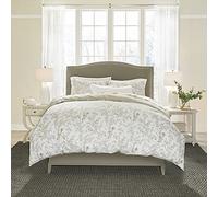 Laura Ashley Home - Juego de Funda de edredón Queen, Ropa de Cama Reversible de algodón con Fundas a Juego, Ropa de Cama de Peso Medio para Todas Las Estaciones (Verde Lindy, Queen)